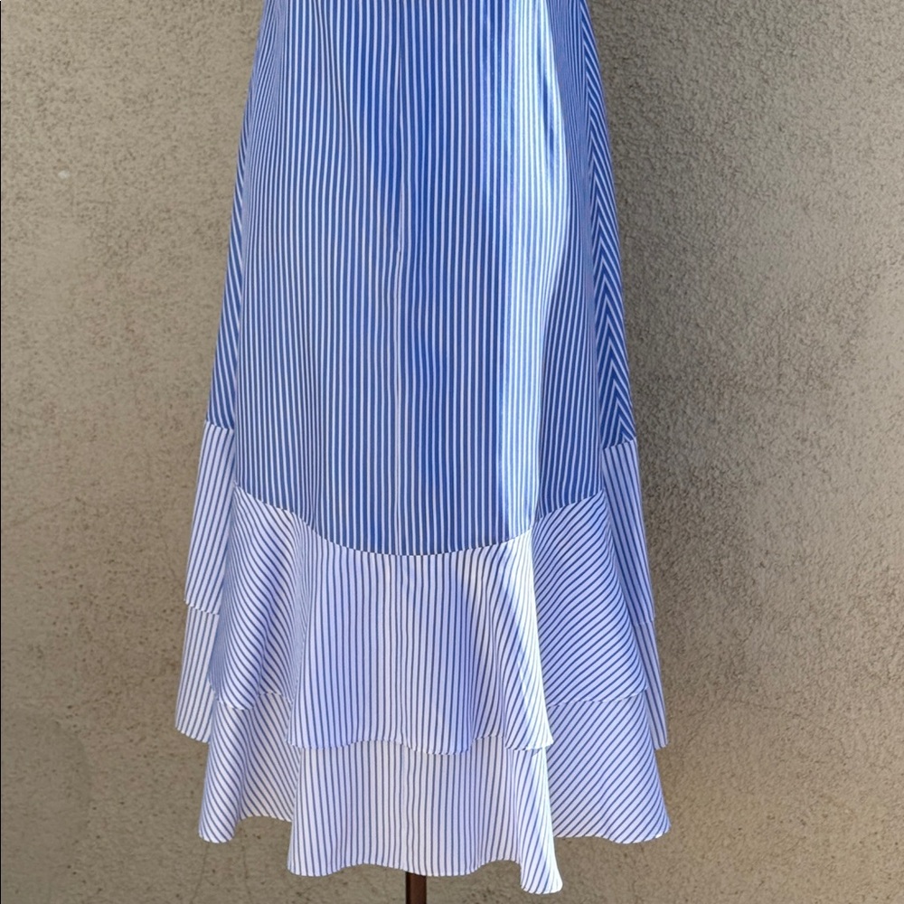 NWT J. Crew Asymmetrical Blue and White Striped Dress - Picture 7 of 9